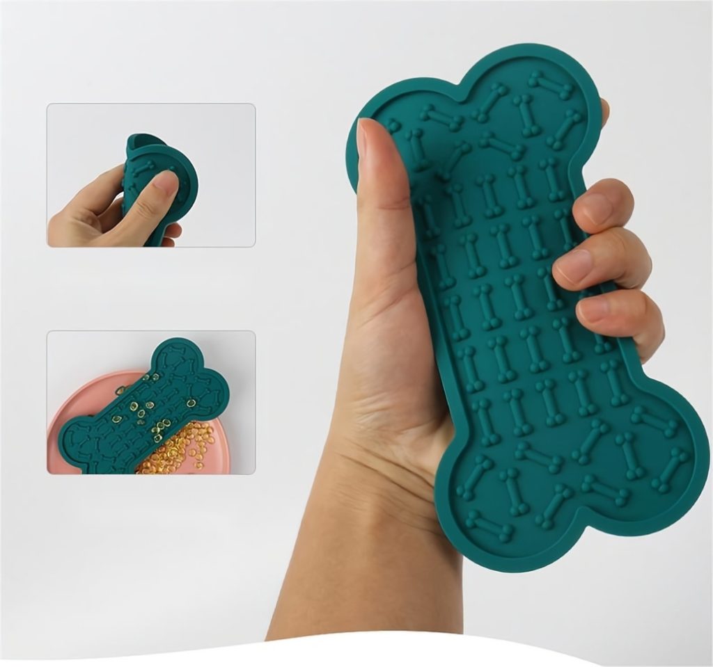 Bone shaped lick mat